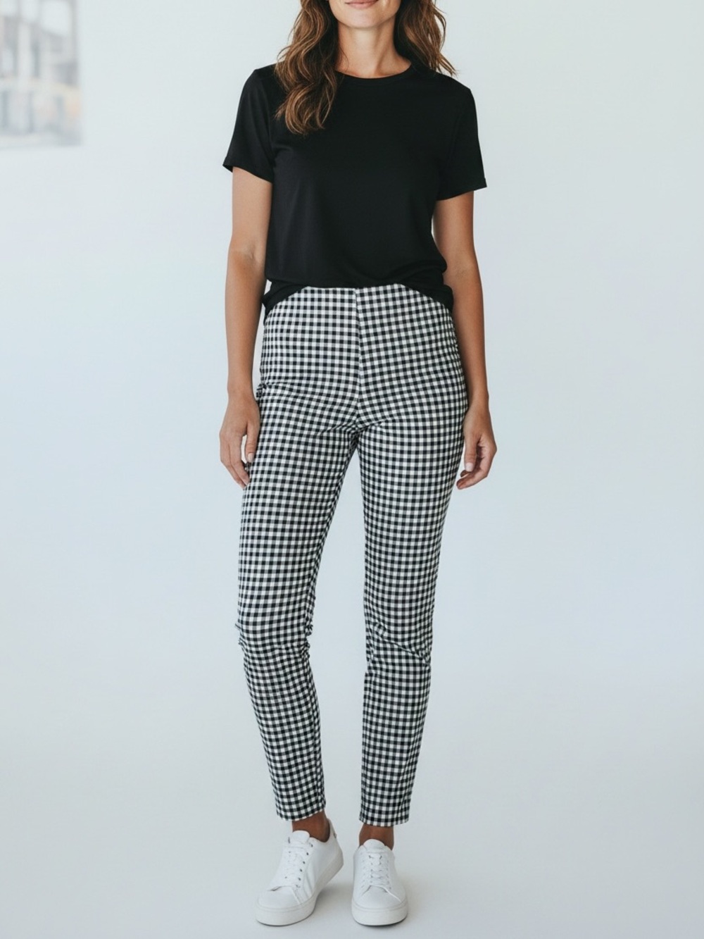 Who What Wear Gingham Slim Ankle Pants | Size 14